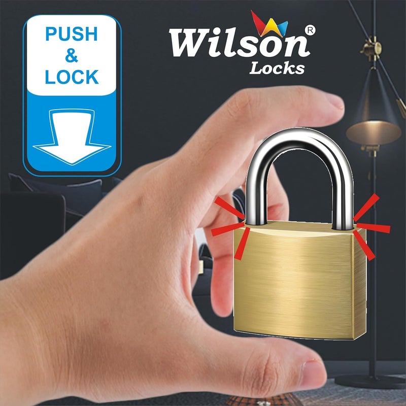 Wilson Locks Wilson 2 Pc. Set of Small Bag Lock (25MM) | Approved by WTC | Steel Shackle | Master Key System, Common Key for Multiple Locks (2 Lock 4 Keys) - Image 4