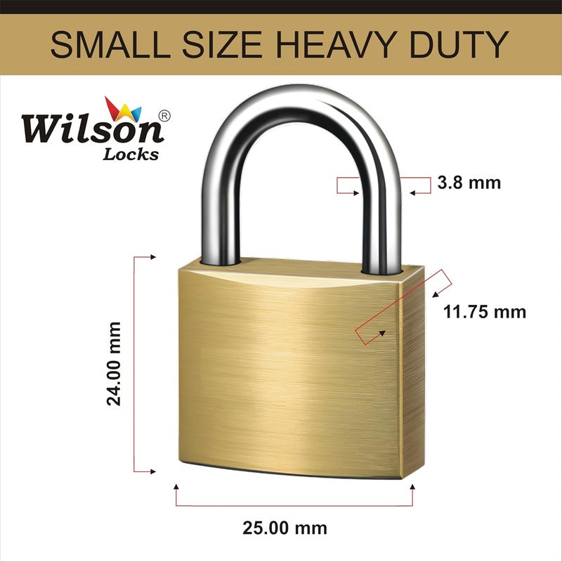 Wilson Locks Wilson 2 Pc. Set of Small Bag Lock (25MM) | Approved by WTC | Steel Shackle | Master Key System, Common Key for Multiple Locks (2 Lock 4 Keys) - Image 5