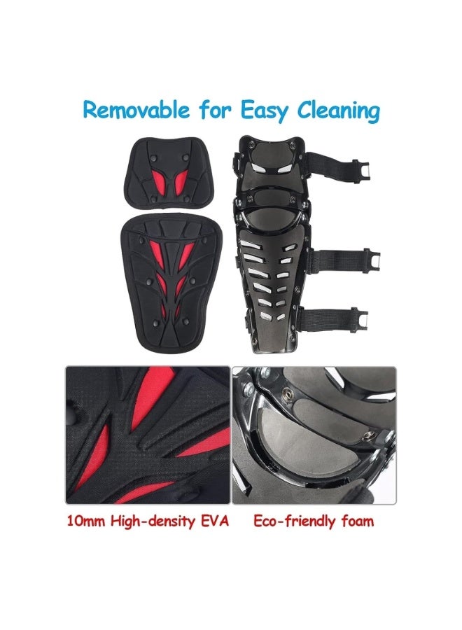 Generic Movable Knee Shin Guard Pads 3 Sections Adjustable Breathable Knee Pads Protector Armor for Motorcycle Cycling Racing Long Leg Sleeve Gear Crashproof (RED) - Image 1
