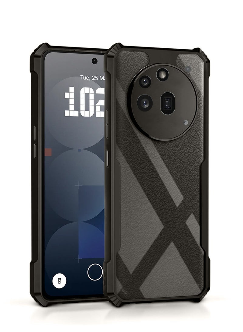 دبليو تيك Nothing Phone (3a) Pro 5G 2025 Hybrid TPU سيليكون مع مصدات درع مرتفعة غطاء حافظة رفيع - شفاف / أسود - Image 1