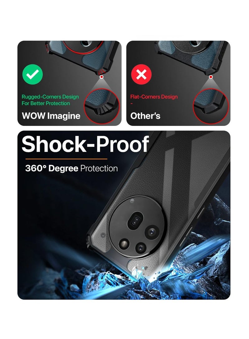 دبليو تيك Nothing Phone (3a) Pro 5G 2025 Hybrid TPU سيليكون مع مصدات درع مرتفعة غطاء حافظة رفيع - شفاف / أسود - Image 2