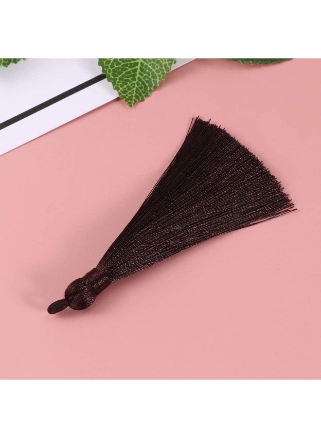 klarako 20pcs Mini Long Tassel Charms Silky Tiny Pendant Tassels DIY Craft Jewelry Making Accessories for Earrings Keychain (Coffee) 