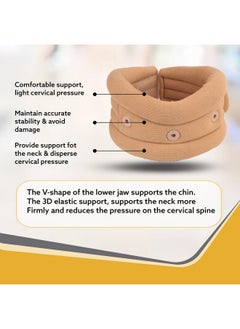 AGARO AGARO Cervical Collar Spondylitis Neck Support, Adjustable Neck Brace With Extra Support, Relieves Pain, Stress & Pressure in Spine, Inflatable Neck Stretcher Collar Device, Medium, Beige  - Image 5