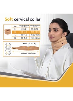 AGARO AGARO Cervical Collar Spondylitis Neck Support, Adjustable Neck Brace With Extra Support, Relieves Pain, Stress & Pressure in Spine, Inflatable Neck Stretcher Collar Device, Medium, Beige  - Image 3