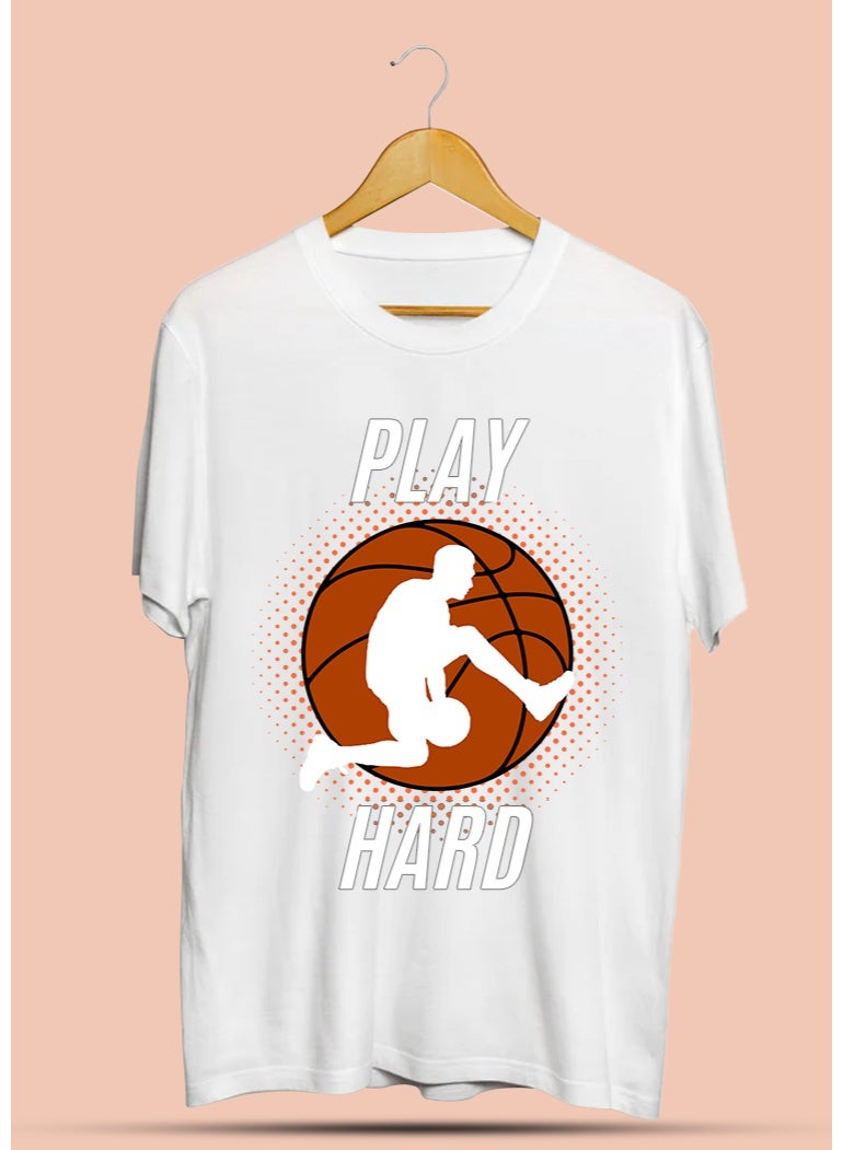 SHOP NEW ARRIVALS Basketball Play Hard T-Shirt – Motivational Basketball Graphic Tee | Sports Gift for Players, Athletes & Basketball Fans - Image 1