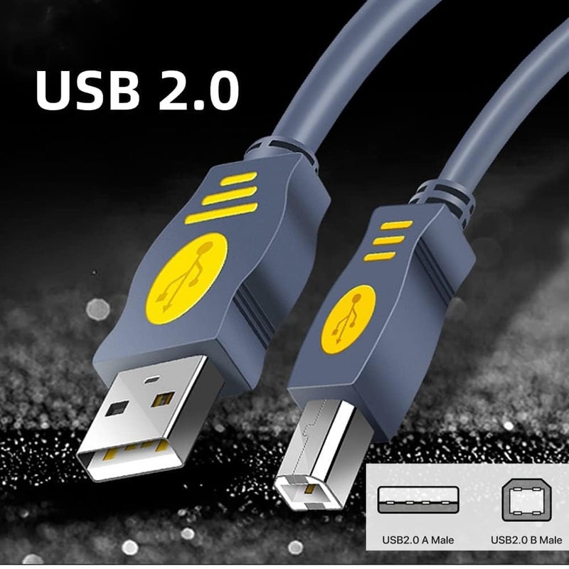 كابل طابعة USB 2.0، كابل ماسح ضوئي وفاكس من Dell لطابعات Canon Pixma MG3620، Epson EcoTank ET-2800، ET-2850، ET-4800، HP DeskJet 2723e، Brother، طول الكابل 10 أقدام - Image 2
