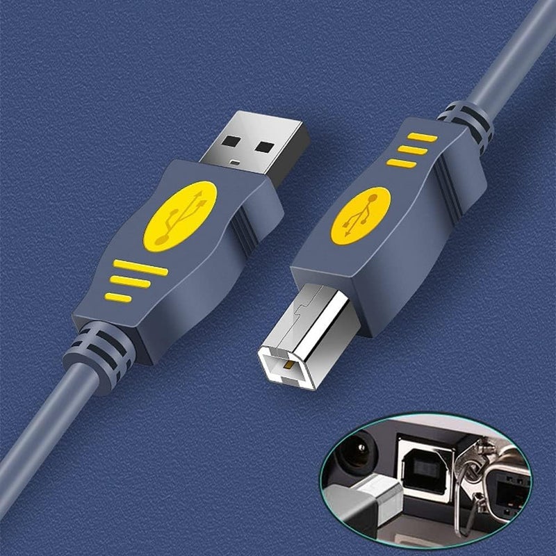 كابل طابعة USB 2.0، كابل ماسح ضوئي وفاكس من Dell لطابعات Canon Pixma MG3620، Epson EcoTank ET-2800، ET-2850، ET-4800، HP DeskJet 2723e، Brother، طول الكابل 10 أقدام - Image 5