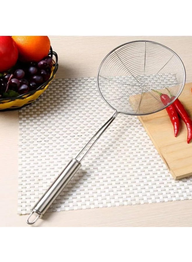 Hope Stainless Steel Skimmer Strainer, Wire Skimmer with Spiral Mesh, Professional Grade Handle Spoon Ladle for Spaetzle, Pasta, Chips, Frying and Kitchen Cooking - Image 4