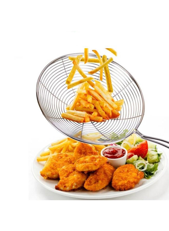 Hope Stainless Steel Skimmer Strainer, Wire Skimmer with Spiral Mesh, Professional Grade Handle Spoon Ladle for Spaetzle, Pasta, Chips, Frying and Kitchen Cooking - Image 5
