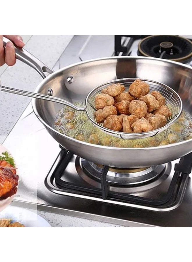 Hope Stainless Steel Skimmer Strainer, Wire Skimmer with Spiral Mesh, Professional Grade Handle Spoon Ladle for Spaetzle, Pasta, Chips, Frying and Kitchen Cooking - Image 2
