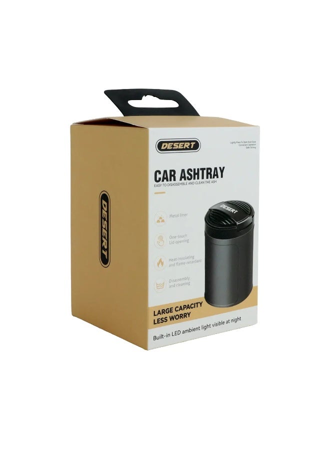 Desert Car Ashtray with LED Light – Smokeless, Flame-Retardant Auto Ash Cup - Image 5