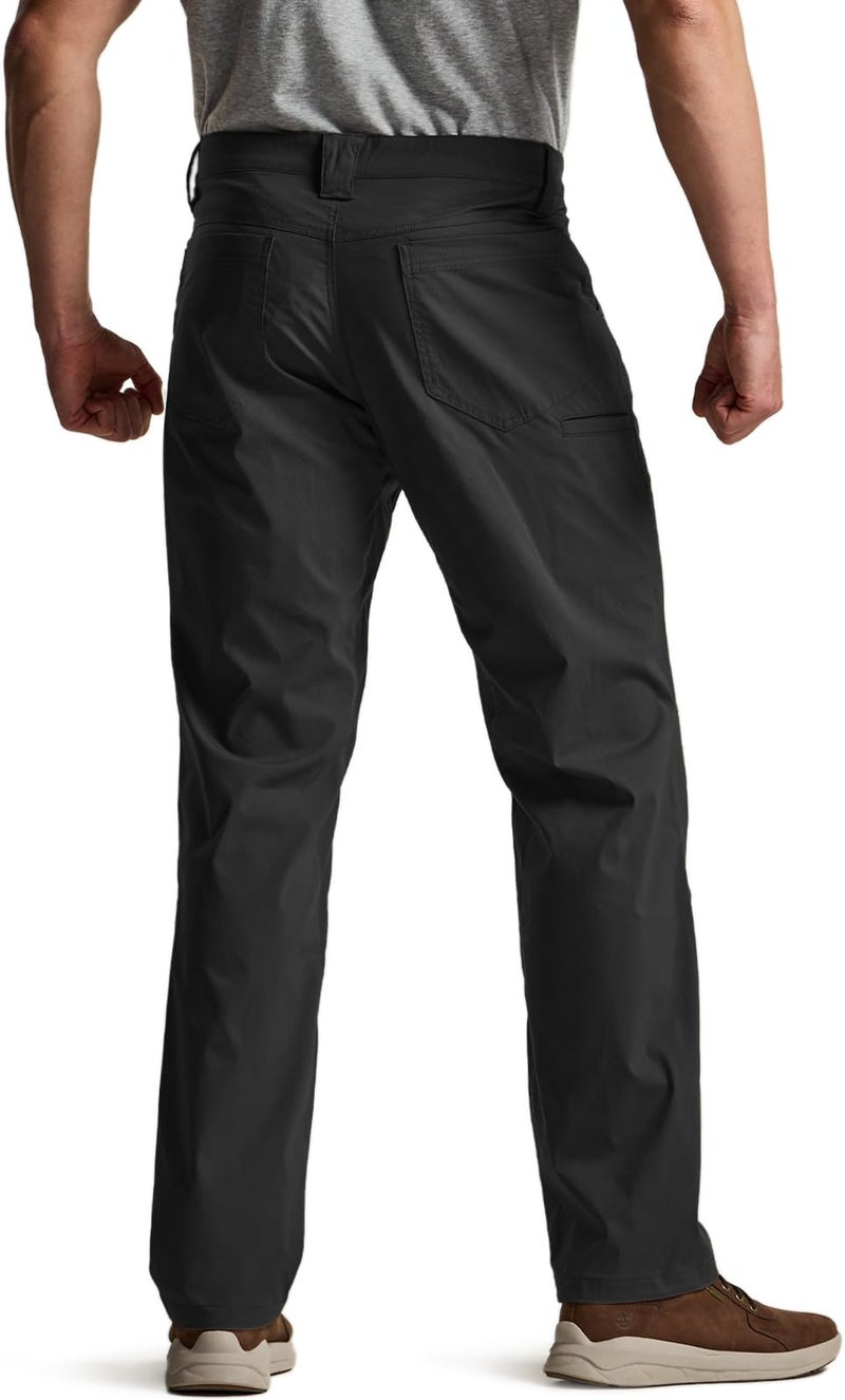 CQR Men's Vent Stretch Pants, Quick Dry Lightweight Casual Cargo Pants, Water Resistant Straight-Fit Utility Work Pants, Sedona Urban Pants Carbon Black, 34W x 34L - Image 2