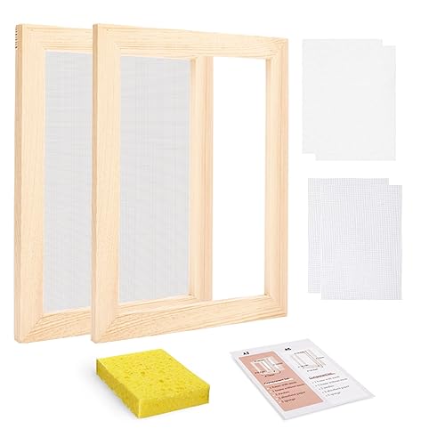 Worown A5 Wooden Paper Making Screen Kit Paper Making Frames Mould and Deckle for Paper Making DIY Paper Crafts - Image 1
