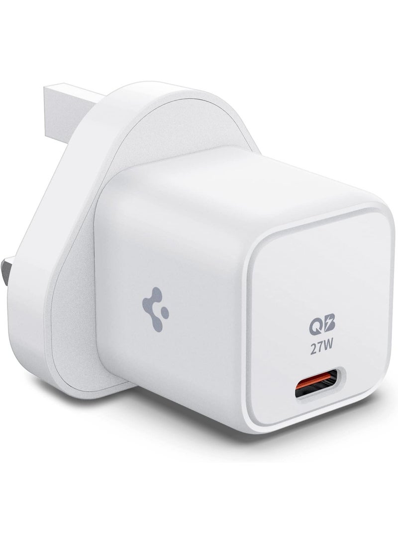 Spigen شاحن حائط سريع USB-C بقوة 27 واط من ArcStation بتقنية GaN PD 3.0 QC 3.0 PPS لجهاز iPhone 17 16 15 14 13 12 Pro Max Mini Macbook Air iPad Pro Pixel 10 Samsung Galaxy S25 Ultra Plus - أبيض - Image 1