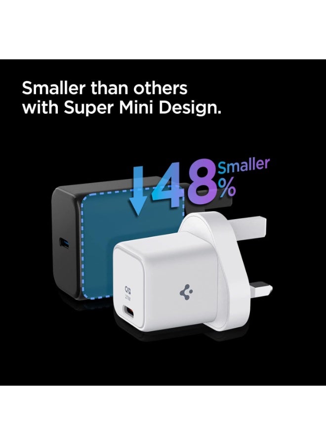 Spigen شاحن حائط سريع USB-C بقوة 27 واط من ArcStation بتقنية GaN PD 3.0 QC 3.0 PPS لجهاز iPhone 17 16 15 14 13 12 Pro Max Mini Macbook Air iPad Pro Pixel 10 Samsung Galaxy S25 Ultra Plus - أبيض - Image 3