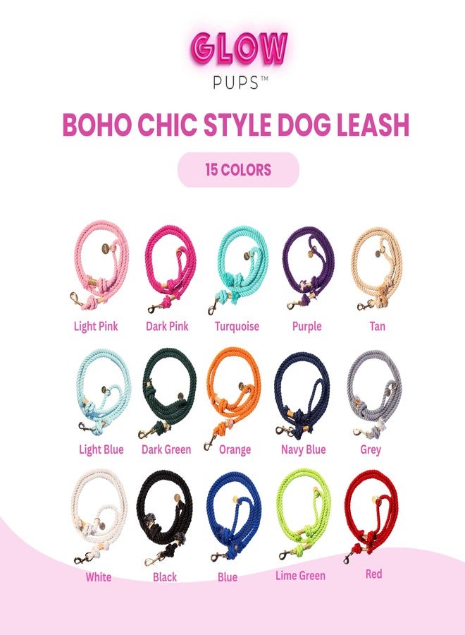 Glow Pups Dog Lead, Handmade Pink Leash, Comfortable Hand Loop, Secure 3" Clasp, Stylish Design, Light Pink 5 ft Dog Walking Leash for Small Medium Breeds - Image 5