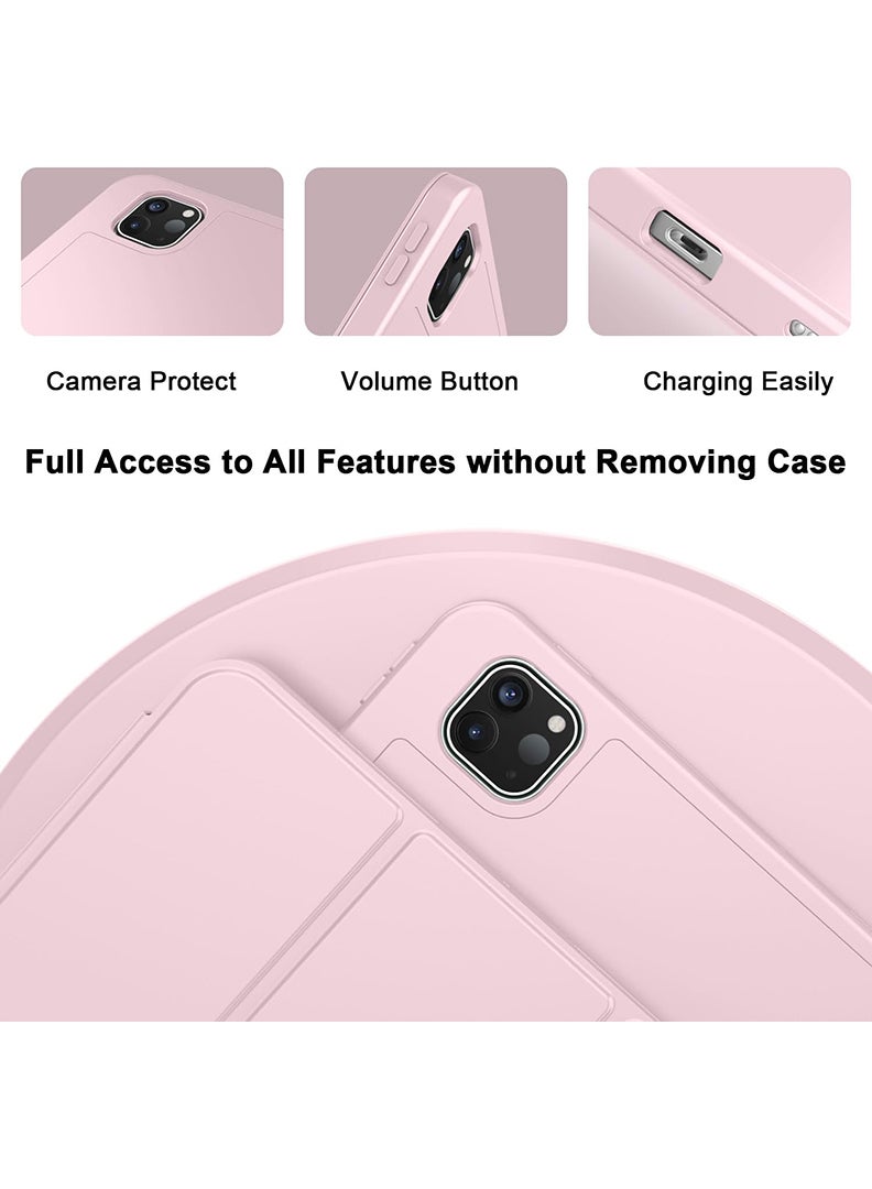 Theodor Slim Smart Case for iPad Pro 11 Inch M5 2025/ M4 2024, Smart Cover iPad Pro 11 Inch– Lightweight Protective Cover with Pencil Holder, Auto Sleep/Wake, Soft TPU Back – Pink - Image 3
