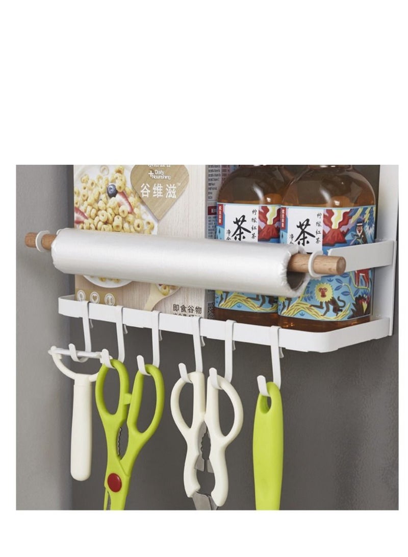 DARIYAH 4-Layer Magnetic Multi-functional Side Shelf Refrigerator Storage Rack Fridge Sidewall Holder Organizer with Hanging Hook - Image 2