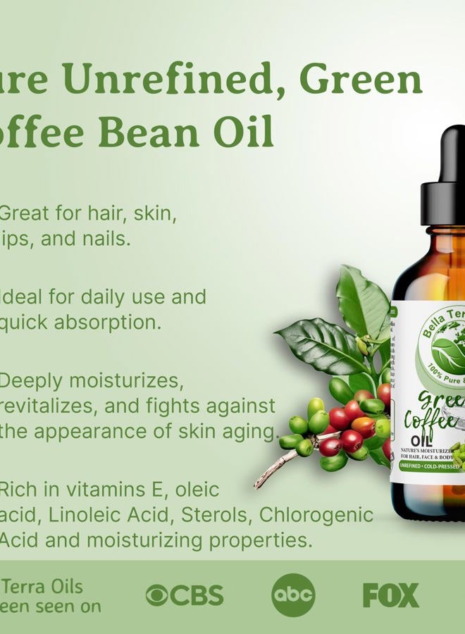 Bella Terra Oils Green Coffee Bean Oil 16oz - Harness the Purity of Coffee Serum Ingredients, Enriched with Potent Acids for Lush & Healthy Skin - Image 3