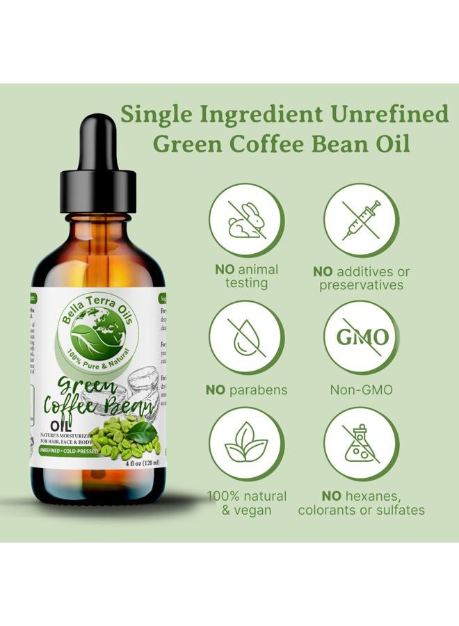 Bella Terra Oils Green Coffee Bean Oil 16oz - Harness the Purity of Coffee Serum Ingredients, Enriched with Potent Acids for Lush & Healthy Skin - Image 4