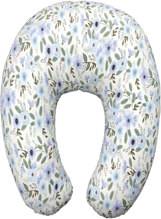 LittleDuds Baby Feeding Pillow for New Born Baby, Breastfeeding & Nursing Pillow with Removable Cover, Infant Support Cushion for 0–24 Months, Tummy Time Pillow | Cottage Care (Leaves) - Image 1