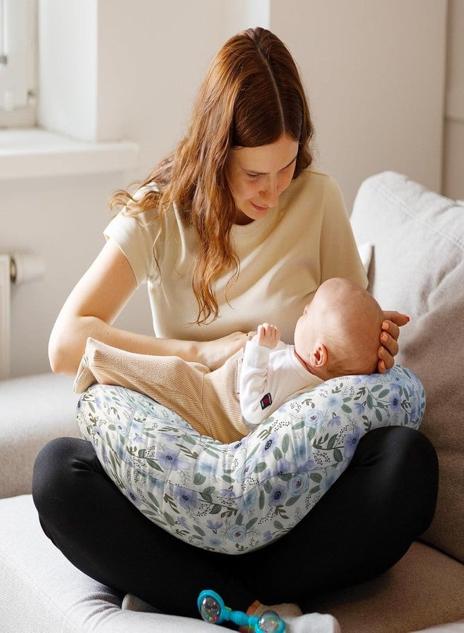 LittleDuds Baby Feeding Pillow for New Born Baby, Breastfeeding & Nursing Pillow with Removable Cover, Infant Support Cushion for 0–24 Months, Tummy Time Pillow | Cottage Care (Leaves) - Image 4