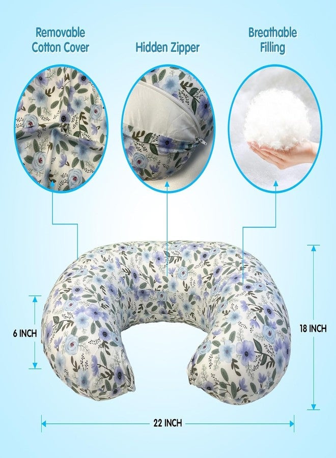 LittleDuds Baby Feeding Pillow for New Born Baby, Breastfeeding & Nursing Pillow with Removable Cover, Infant Support Cushion for 0–24 Months, Tummy Time Pillow | Cottage Care (Leaves) - Image 5