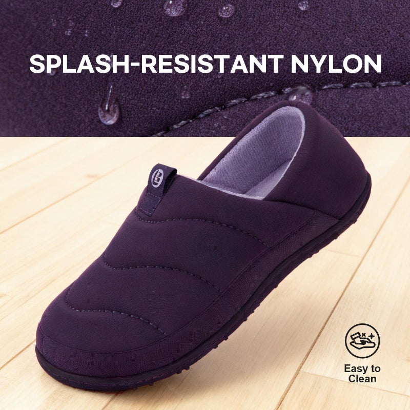 LongBay Women's Comfy Slippers Indoor Outdoor House Shoes with Removable Insole & Non-Slip Sole Purple, 7 - Image 4