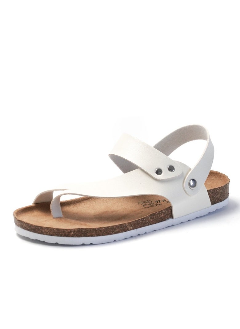 SänHahn - Casual Sandals Men's Beach Shoes Women's Cork Slippers Summer Flip-flops White - Image 1