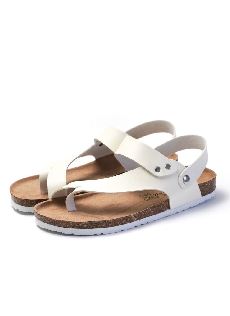 SänHahn - Casual Sandals Men's Beach Shoes Women's Cork Slippers Summer Flip-flops White - Image 1