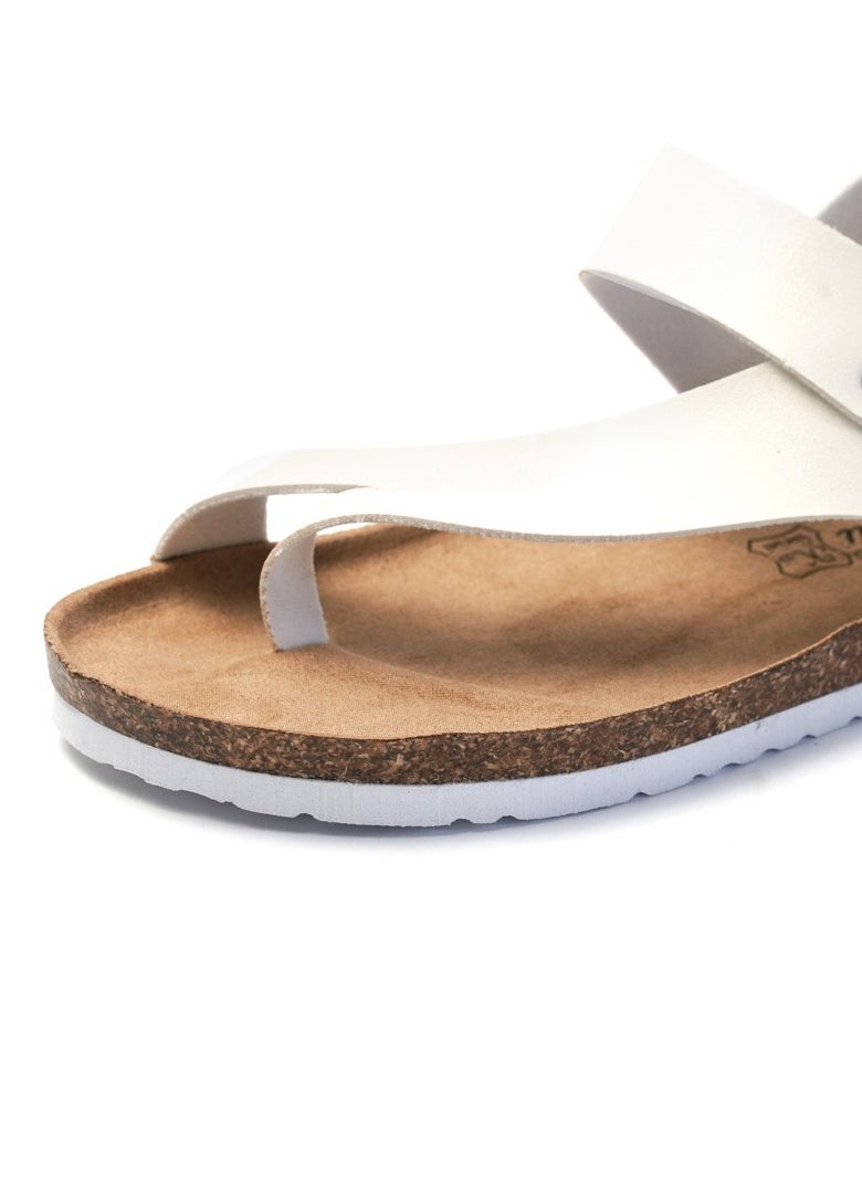 SänHahn - Casual Sandals Men's Beach Shoes Women's Cork Slippers Summer Flip-flops White - Image 1
