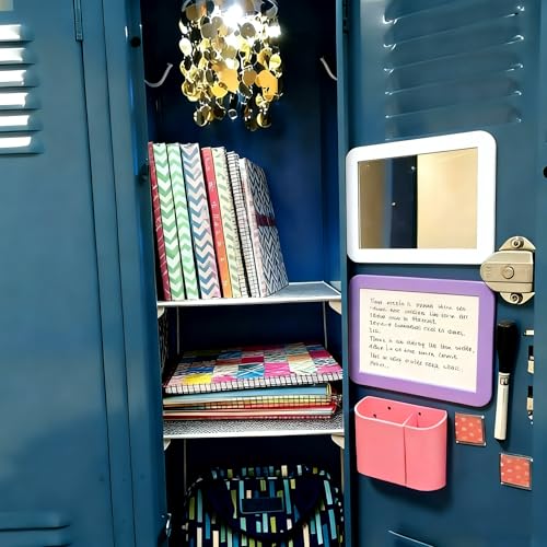 ARTLYMERS Magnetic Locker Mirror, 5x7 Real Glass Small Mirrors for Locker with Magnetic Backing, for School Locker, Bathroom, Household Refrigerator, Locker Accessory (White) - Image 2