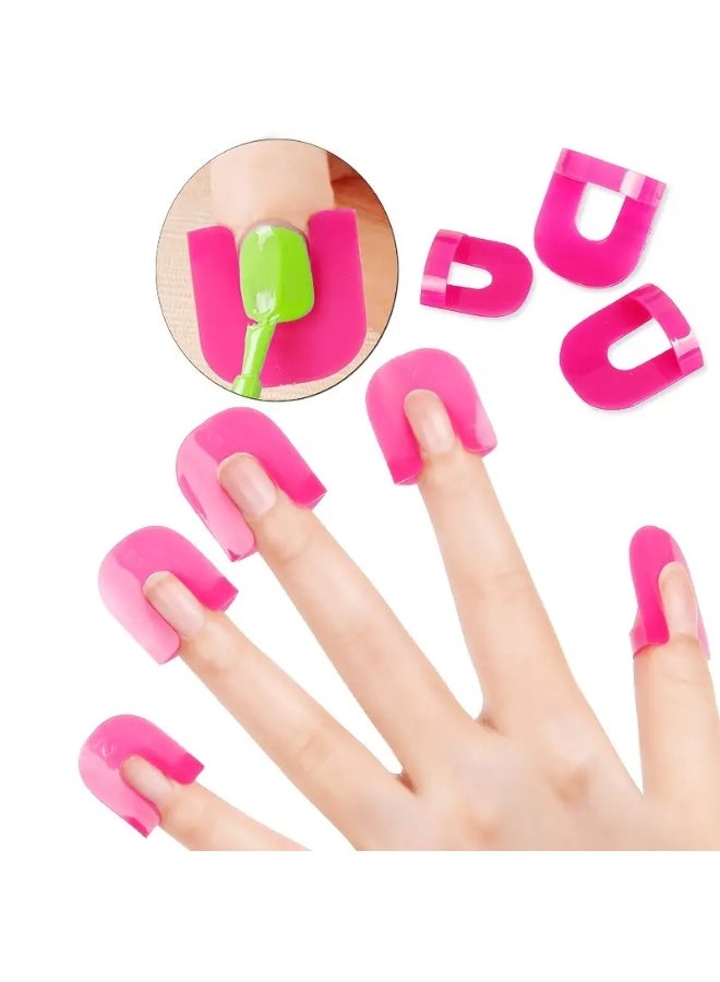 يوكانبي مجموعة 26 قطعة من واقيات طلاء الأظافر على شكل U – 10 مقاسات مختلفة لمنع الانسكاب وتطبيق دقيق لفن الأظافر - Image 3