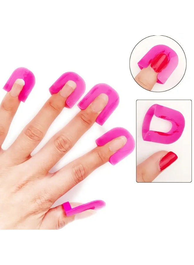 يوكانبي مجموعة 26 قطعة من واقيات طلاء الأظافر على شكل U – 10 مقاسات مختلفة لمنع الانسكاب وتطبيق دقيق لفن الأظافر - Image 4