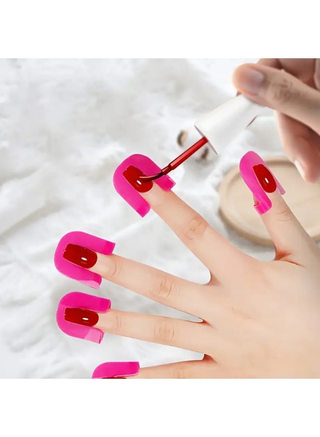 يوكانبي مجموعة 26 قطعة من واقيات طلاء الأظافر على شكل U – 10 مقاسات مختلفة لمنع الانسكاب وتطبيق دقيق لفن الأظافر - Image 5