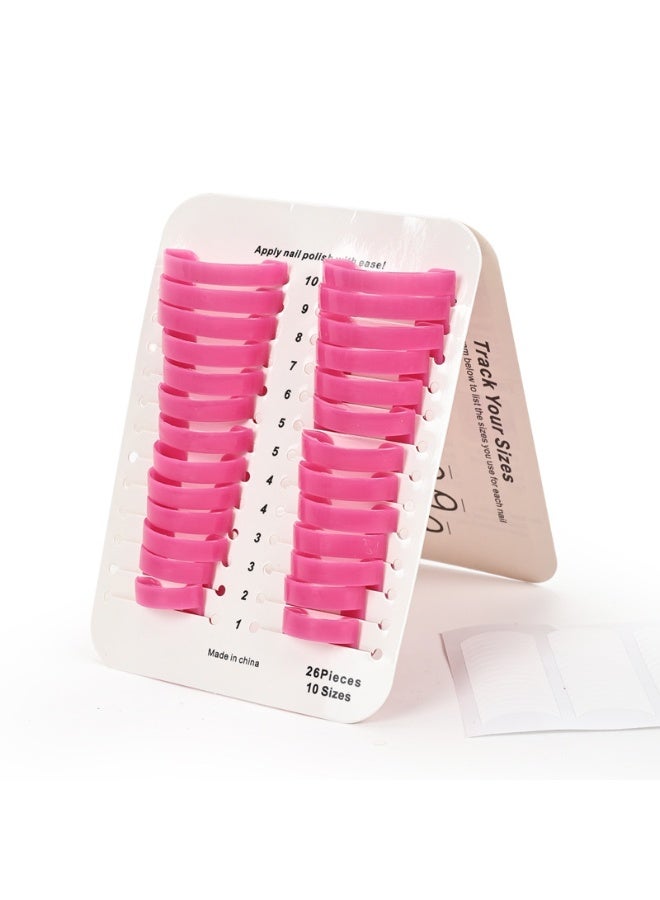 يوكانبي مجموعة 26 قطعة من واقيات طلاء الأظافر على شكل U – 10 مقاسات مختلفة لمنع الانسكاب وتطبيق دقيق لفن الأظافر - Image 2