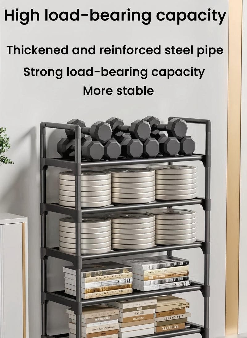 6-Tier Free Standing Shoe Racks,High foot design,Multi Scenario Functional Support Space Saving Organizer,Shoe Rack Cabinet Stackable Tower for Entryway,Hallway,Closet(Black) - Image 4