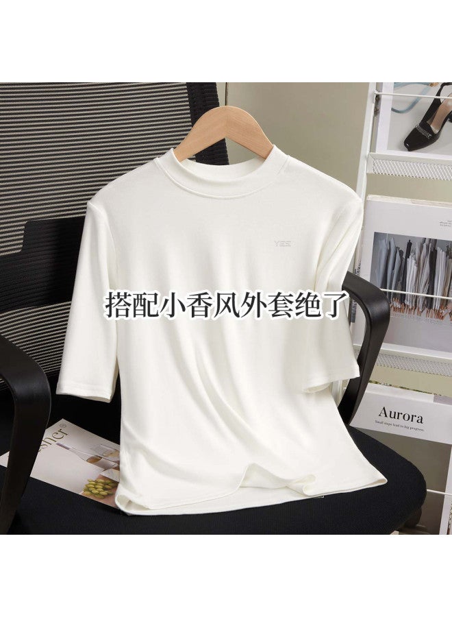 Your Sun Perfect Match With Little Chanel-Style Jacket: High-End Semi-Turtleneck Base Shirt For Women, Stylish Slimming Elegant Top - Image 2
