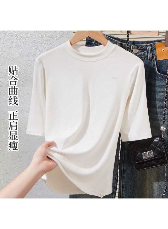 Your Sun Perfect Match With Little Chanel-Style Jacket: High-End Semi-Turtleneck Base Shirt For Women, Stylish Slimming Elegant Top - Image 3