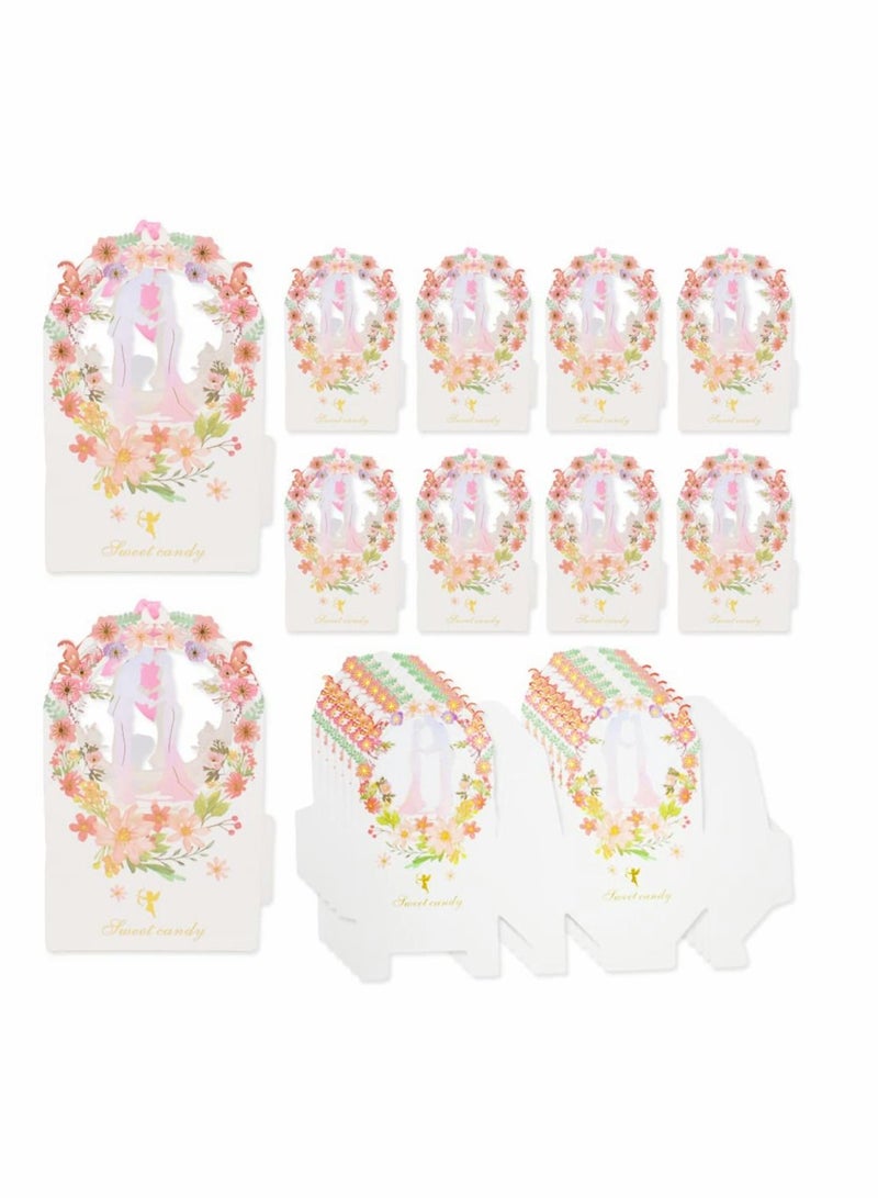SYOSI 30Pcs Wedding Candy Gifts Boxes for Wedding Broken Flower Candy Box Bow Gift Companion Gift Box Wedding White Cardboard Small Paper Box - Image 1