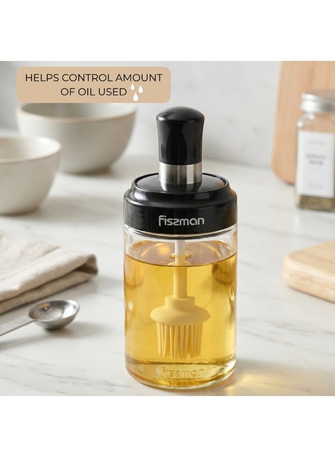 Fissman Oil Despenser Bottle 250mL with Silicone Basting Brush by Fissman, Condiment Container for Kitchen Cooking, Seasoning Jar For BBQ, Baking, Air Fryer Basting, Marinating - Image 3
