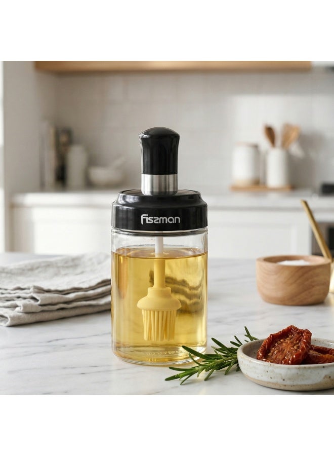 Fissman Oil Despenser Bottle 250mL with Silicone Basting Brush by Fissman, Condiment Container for Kitchen Cooking, Seasoning Jar For BBQ, Baking, Air Fryer Basting, Marinating - Image 2