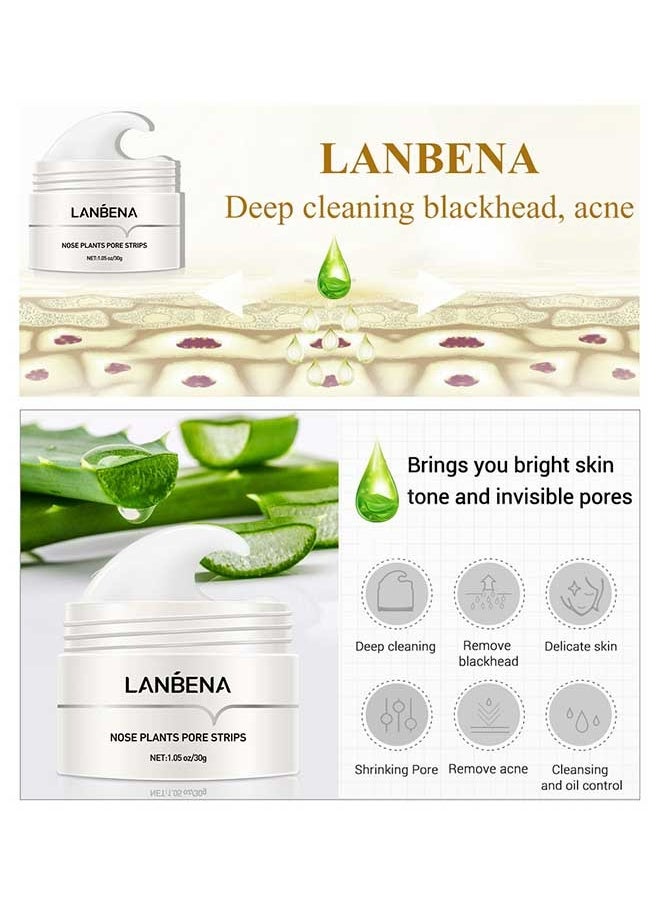 LANBENA Blackhead Remover Nose Mask, Deep Cleaning,Remove Acne and Removal Exfoliating Mask, Nose Plant Pore Cleaning Mask(30g + 60pcs Paper)  - Image 5