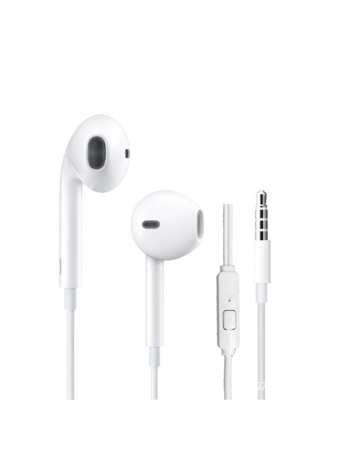 Generic - White Wired Headphones For-apple-huawei-xiaomi-VIVO-OPOP-cell Phone-tablet-notebook-Color:3.5mm Round Mouth Basic Model - Image 1