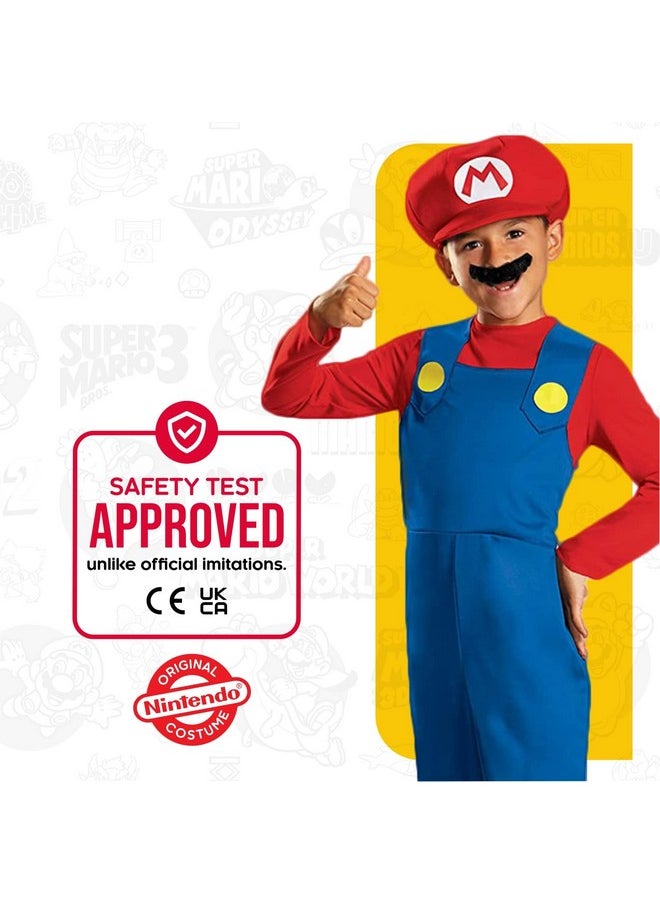 Disguise - Disguise Nintendo Super Mario Bros DISK73689L Classic Costume, (Small 4-6 years), Red, Blue - Image 1