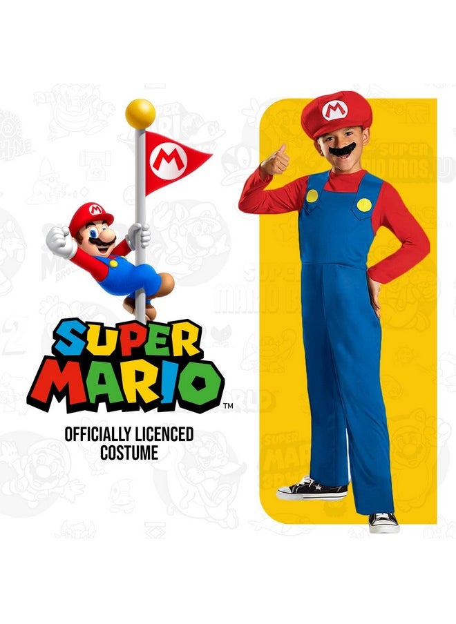 Disguise - Disguise Nintendo Super Mario Bros DISK73689L Classic Costume, (Small 4-6 years), Red, Blue - Image 1