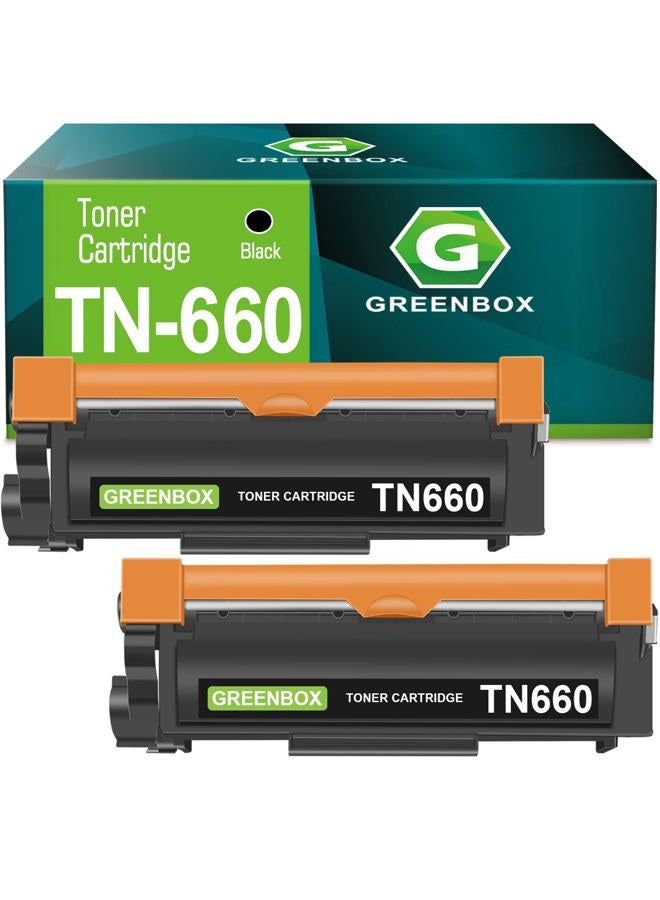 GREENBOX Compatible Toner Cartridge Replacement for Brother TN660 TN-660 TN630 for Brother HL-L2300D DCP-L2520DW DCP-L2540DW HL-L2360DW HL-L2320D HL-L2380DW MFC-L2707DW Printer (2 Black) - Image 1