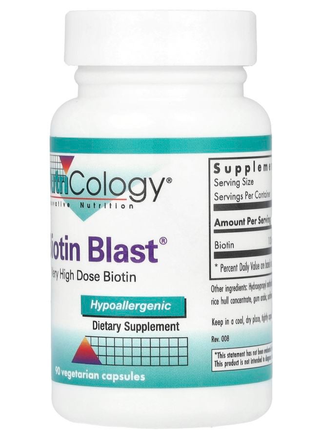 Nutricology Biotin Blast® 100 mg  90 Vegetarian Capsules - Image 2