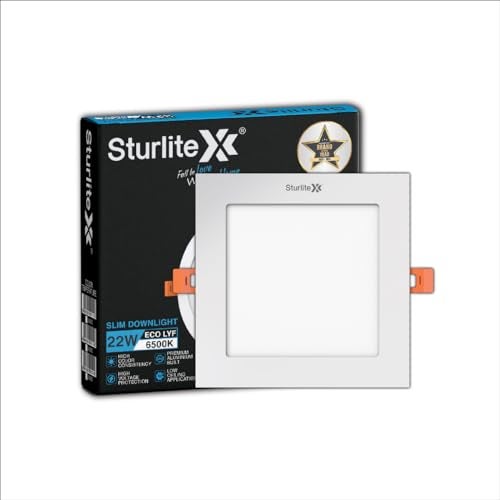 Sturlite Eco LYF 22W Square LED Downlight| 6500K Cool White Color Temperature| 1760 Lumens with CRI Tech for Various Ceiling Types and Rooms - (Pack of 1) - Image 1