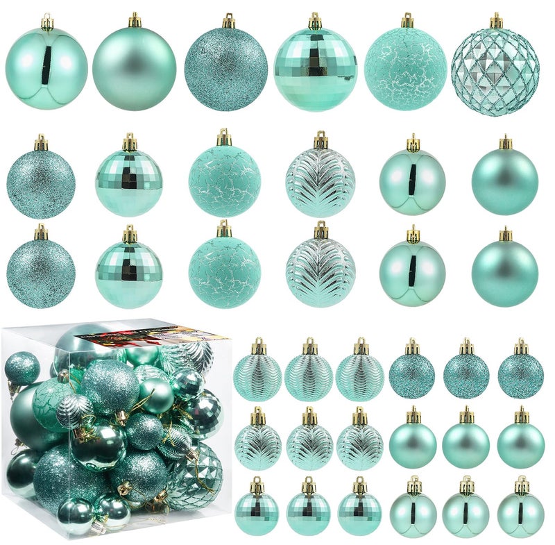 LANGXUN 36pcs Peacock Christmas Tree Decorations Balls 2023  Bolas De Navidad - 6pcs 3.2''  12pcs 2.4''  18pcs 1.6'' - Shatterproof Christmas Ball Ornaments  Christmas Decor  Party  Wedding